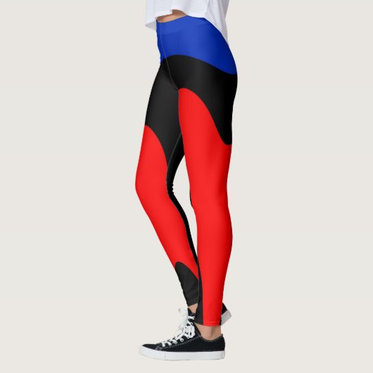 Blauwe, rode en zwarte digitale kunst Leggin Leggings (Links)