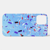Blauwe, rode en zwarte papieruitsnijdsels Case-Mate iPhone case (Achterkant (horizontaal))