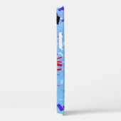Blauwe, rode en zwarte papieruitsnijdsels Case-Mate iPhone case (Achterkant / Rechts)