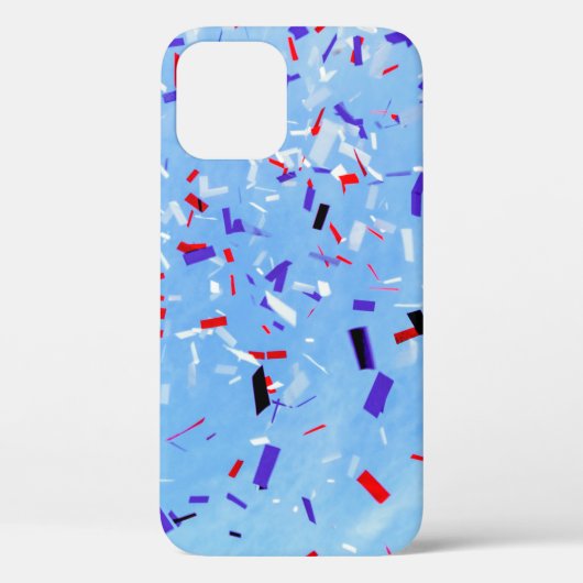 Blauwe, rode en zwarte papieruitsnijdsels Case-Mate iPhone case (Achterkant)