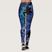 Blauwe rode Floral Leggings (Achterkant)
