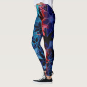 Blauwe rode Floral Leggings (Links)