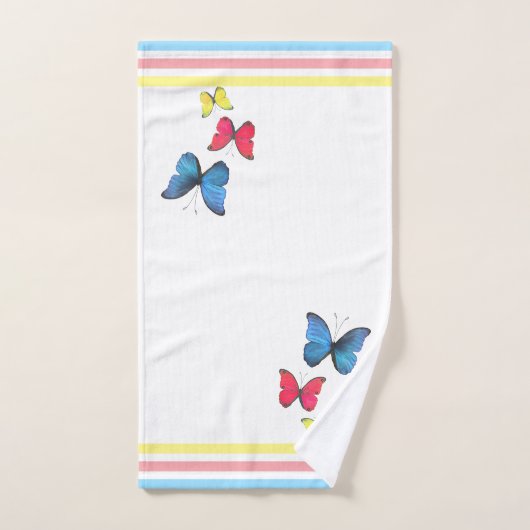 Blauwe rode geelbuikvlies bad handdoek (Handdoek)