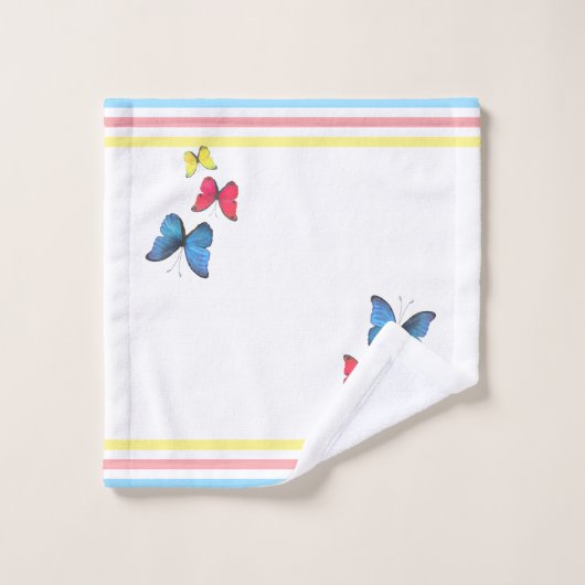 Blauwe rode geelbuikvlies bad handdoek (Wasdoekje)