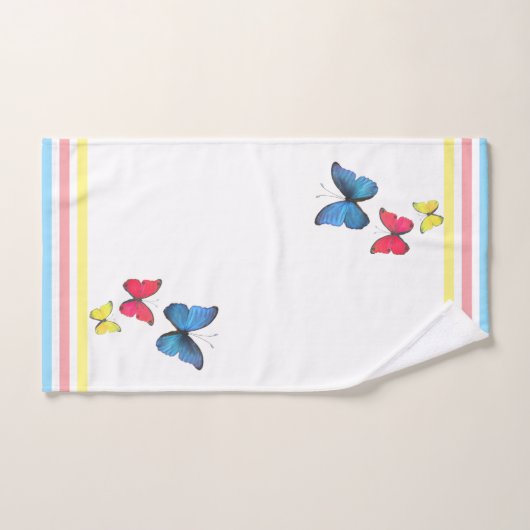 Blauwe rode geelbuikvlies bad handdoek (Handdoek)