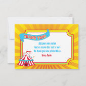 Blauwe, rode, gele circustent | Hartelijk dank Bedankkaart (Voorkant)