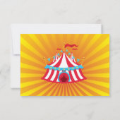 Blauwe, rode, gele circustent | Hartelijk dank Bedankkaart (Achterkant)