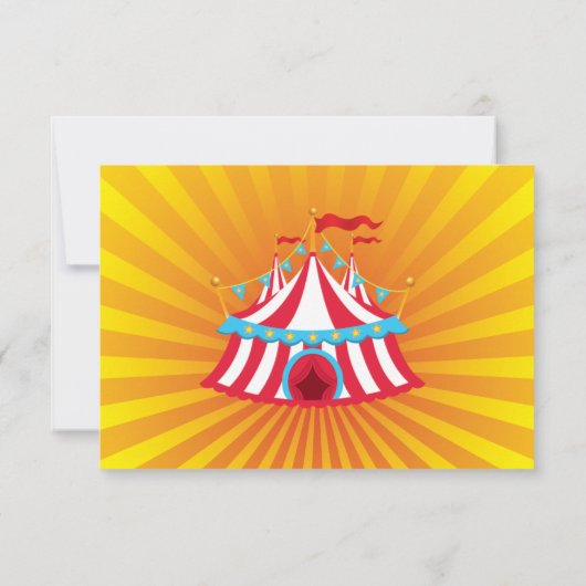 Blauwe, rode, gele circustent | Hartelijk dank Bedankkaart (Achterkant)