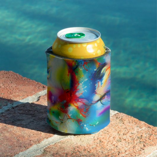 Blauwe rode gele groene Waterverf Afbreking Blikjeskoeler (Insitu Zwembad)