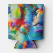 Blauwe rode gele groene Waterverf Afbreking Blikjeskoeler (Voorkant)