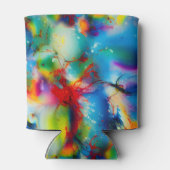 Blauwe rode gele groene Waterverf Afbreking Blikjeskoeler (Achterkant)