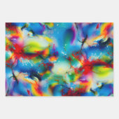 Blauwe rode gele groene Waterverf Afbreking Inpakpapier Vel (Voorkant 2)