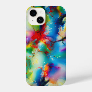 Blauwe rode gele groene Waterverf Afbreking iPhone 14 Hoesje