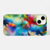 Blauwe rode gele groene Waterverf Afbreking iPhone Hoesje (Achterkant horizontaal)