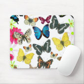  blauwe rode gele kleurige vlinders muismat (Met muis)