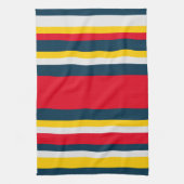 Blauwe rode gele streep theedoek (Verticaal)