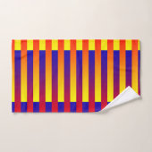 Blauwe rode gele strepen bad handdoek (Handdoek)