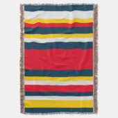 Blauwe rode gele strepen deken (Voorkant Verticaal)