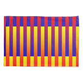 Blauwe rode gele strepen kussensloop (Achterkant)