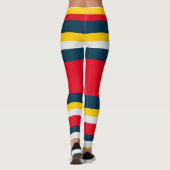Blauwe rode gele strepen leggings (Achterkant)