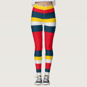 Blauwe rode gele strepen leggings (Voorkant)