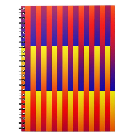 Blauwe rode gele strepen notitieboek (Voorkant)