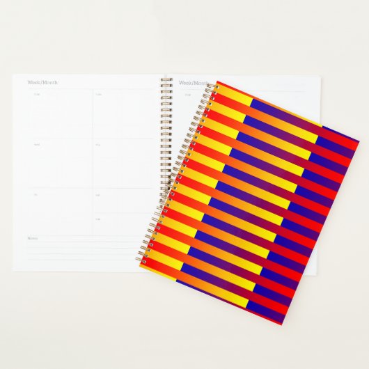 Blauwe rode gele strepen planner (Display)
