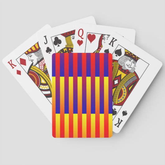 Blauwe rode gele strepen pokerkaarten (Achterkant)