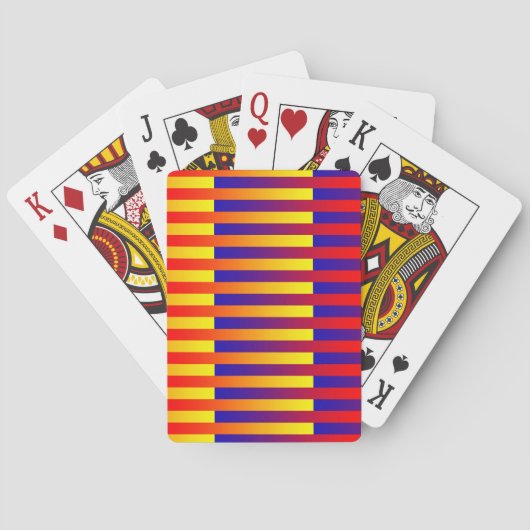 Blauwe rode gele strepen pokerkaarten (Achterkant)