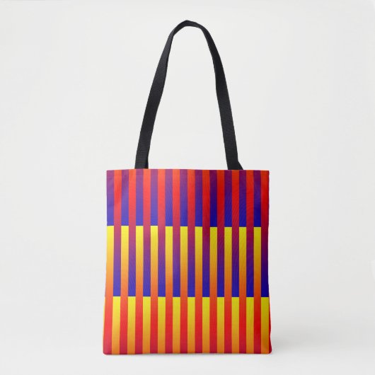Blauwe rode gele strepen tote bag (Voorkant)