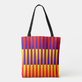 Blauwe rode gele strepen tote bag (Achterkant)