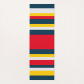 Blauwe rode gele strepen yogamat (Achterkant)