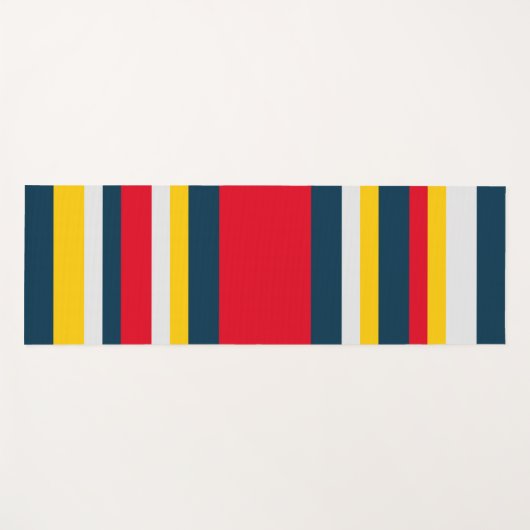 Blauwe rode gele strepen yogamat (Voorkant (horizontaal))