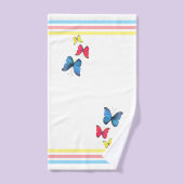 Blauwe Rode Gele Vlinders Bad Handdoek (Handdoek)