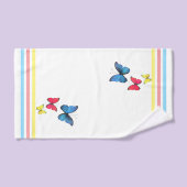 Blauwe Rode Gele Vlinders Bad Handdoek (Handdoek)