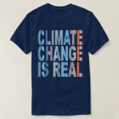 Blauwe Rode Global Warming Stripes Klimaatverander T-shirt (Design voorkant)