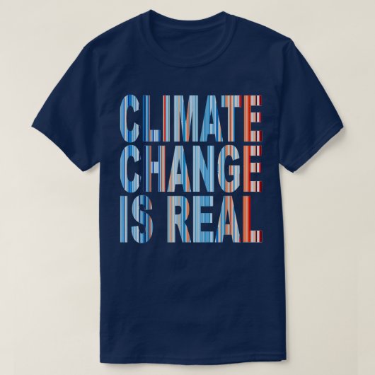 Blauwe Rode Global Warming Stripes Klimaatverander T-shirt (Design voorkant)