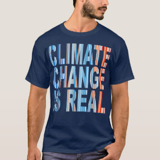 Blauwe Rode Global Warming Stripes Klimaatverander T-shirt