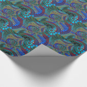 Blauwe rode groene fracties Moderne Kunst Cadeaupapier (Hoek)