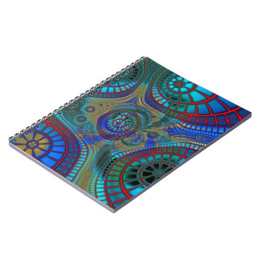 Blauwe rode groene fracties Moderne Kunst Notitieboek (Linkerzijde)