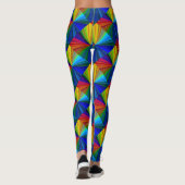 Blauwe rode, groene regenboogpatronen Leggings (Achterkant)