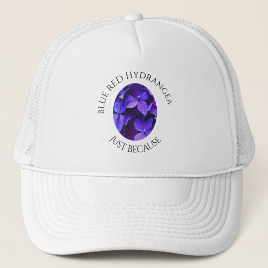 Blauwe Rode Hortensia Trucker Pet (Voorkant)