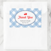 Blauwe rode kersen bruiloft in het land rechthoekige sticker (Tas)