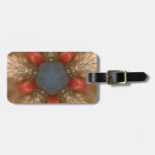Blauwe rode kerstdecoratie Baubles Bagagelabel (Voorkant horizontaal)