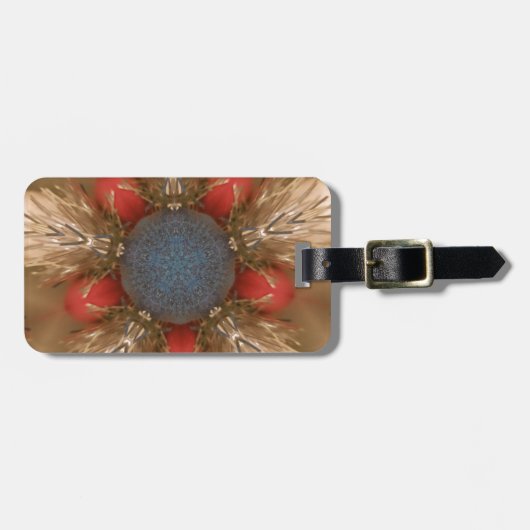 Blauwe rode kerstdecoratie Baubles Bagagelabel (Voorkant horizontaal)