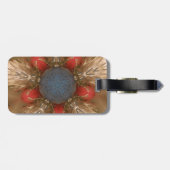 Blauwe rode kerstdecoratie Baubles Bagagelabel (Achterkant horizontaal)
