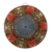 Blauwe rode kerstdecoratie Baubles Dartbord (Voorkant)