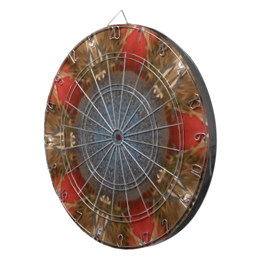 Blauwe rode kerstdecoratie Baubles Dartbord (Voorkant Rechts)