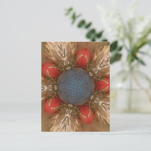 Blauwe rode kerstdecoratie Baubles Feestdagenkaart (Staand voorkant)