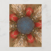 Blauwe rode kerstdecoratie Baubles Feestdagenkaart (Voorkant)